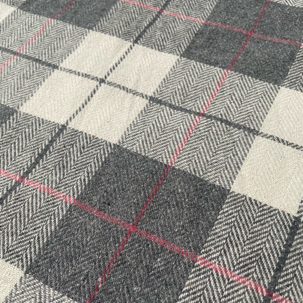 Vintage 90s Plaid Wool Midi Skirt Neutral Academia Quiet Luxury Preppy Small - Picture 8 of 9
